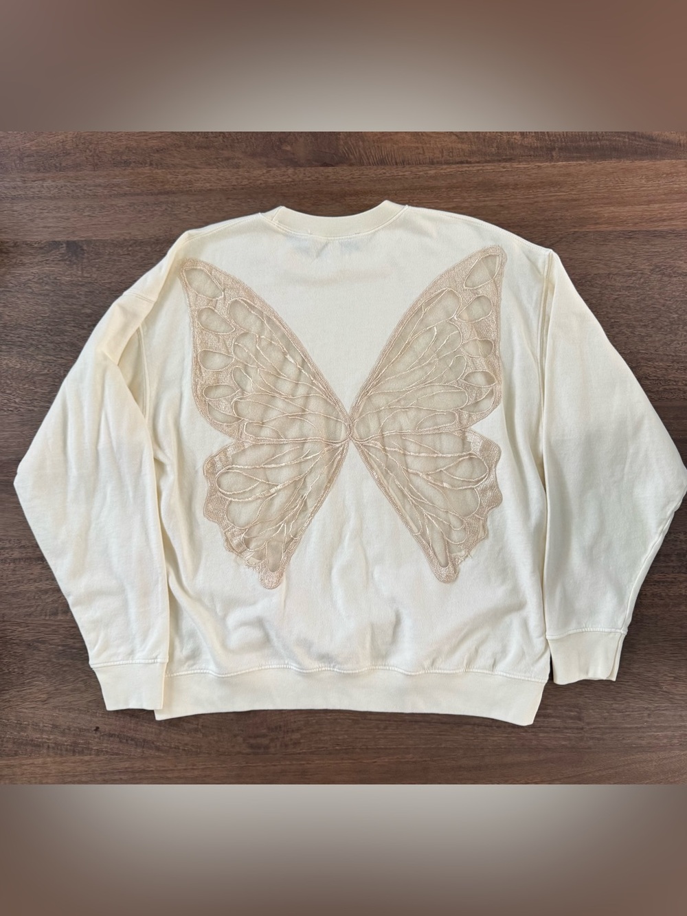 Tricia Fix Butterfly Cutout Crewneck Sweatshirt NWOT